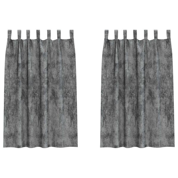 vidaXL Rideaux en velours 2 pcs Gris 175 x 140 cm Velours