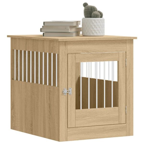 vidaXL Meuble de cage pour chiens ch&ecirc;ne sonoma 64,5x80x71 cm