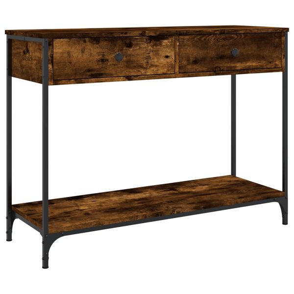 vidaXL Table console ch&ecirc;ne fum&eacute; 100x34,5x75 cm bois d'ing&eacute;nierie