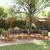 vidaXL Ensemble de canap&eacute;s de jardin 9 pi&egrave;ces avec coussins en bois d'acacia et rotin