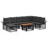 vidaXL Ensemble de canap&eacute; de jardin 9 pc Noir et Gris fonc&eacute; polyrotin