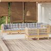 vidaXL Salon de jardin 8 pcs avec coussins gris Bois de pin massif