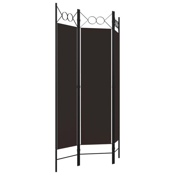 vidaXL Cloison de séparation 3 panneaux Marron 120x180 cm