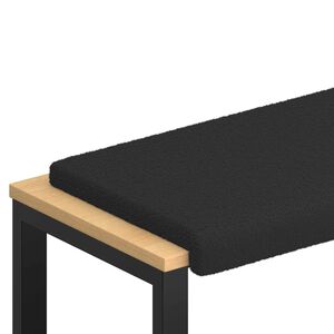 vidaXL Coussin de banc Tissu Sherpa Noir Profondeur 35 cm
