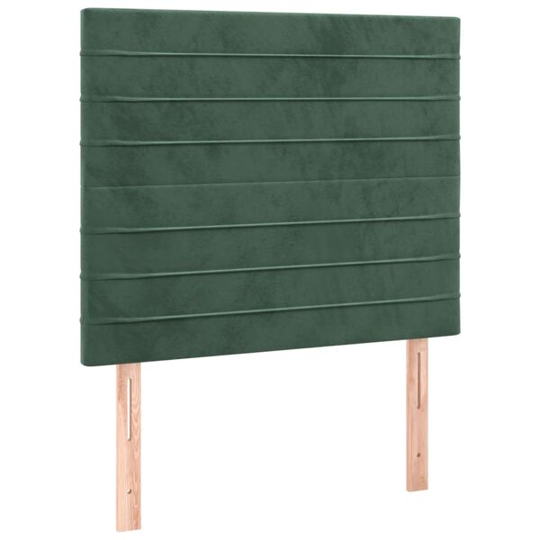 vidaXL T&ecirc;te de lit Vert fonc&eacute; 90x5x118/128 cm Velours