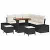 vidaXL Ensemble de canap&eacute; de jardin avec coussin 8 pcs Noir Poly rotin