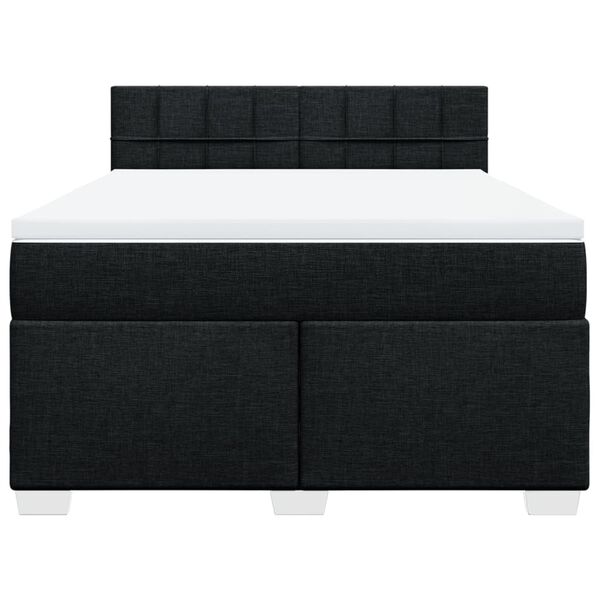 vidaXL Sommier &agrave; lattes de lit avec matelas Noir 160x200 cm Tissu