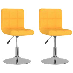 vidaXL Chaises pivotantes &agrave; manger lot de 2 jaune tissu