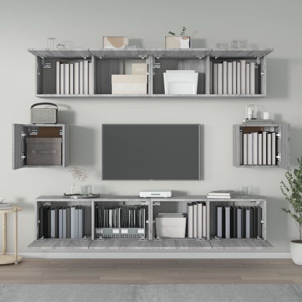 vidaXL Ensemble de meubles TV 6 pcs Sonoma gris Bois d'ing&eacute;nierie