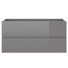 vidaXL Ensemble de meubles de salle de bain Gris brillant Agglom&eacute;r&eacute;