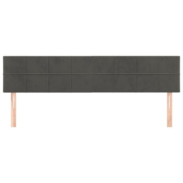 vidaXL T&ecirc;tes de lit Gris fonc&eacute; 160x5x78/88 cm Velours