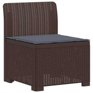 vidaXL Canap&eacute; de jardin 1 place avec coussin look rotin PP Marron