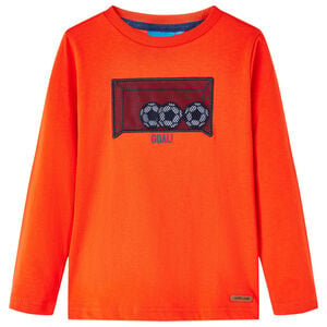 vidaXL T-shirt enfants manches longues orange vif 104
