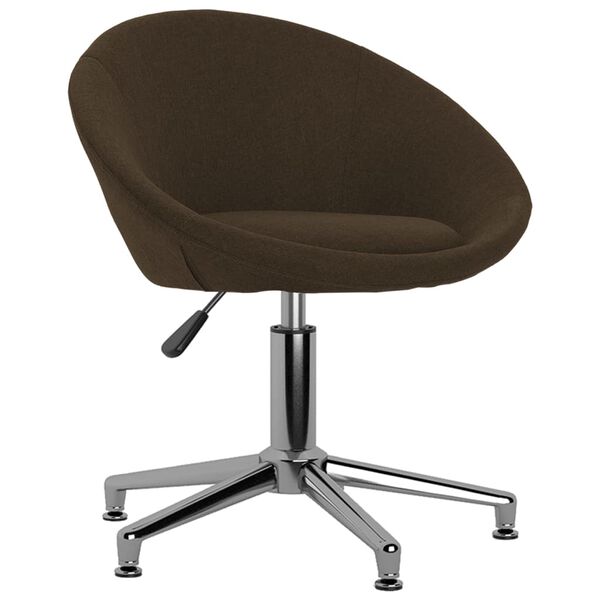 vidaXL Chaise pivotante de bureau Marron fonc&eacute; Tissu