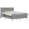 vidaXL Cadre de lit avec matelas Gris clair 120 x 190 cm tissu