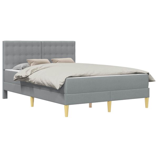 vidaXL Cadre de lit avec matelas Gris clair 120 x 190 cm tissu