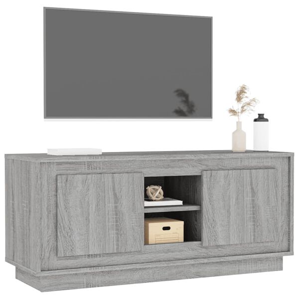 vidaXL Meuble TV sonoma gris 102x35x45 cm bois d'ingénierie