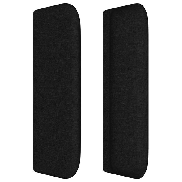 vidaXL T&ecirc;te de lit avec oreilles Noir 183x16x78/88 cm Tissu