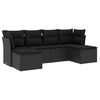 vidaXL Salon de jardin 6 pcs avec coussins noir r&eacute;sine tress&eacute;e