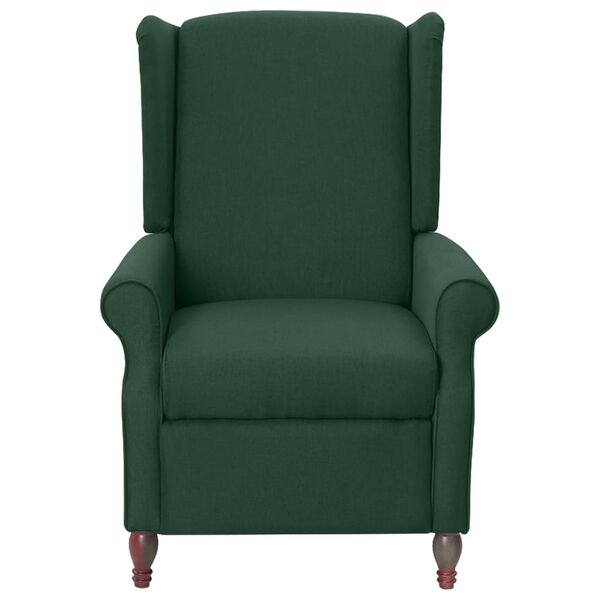 vidaXL Fauteuil de massage inclinable Vert fonc&eacute; Tissu