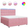 vidaXL Sommier &agrave; lattes de lit avec matelas Rose 200x200 cm Velours