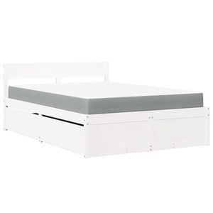 vidaXL Lit avec tiroirs et matelas blanc 120x200 cm bois massif de pin