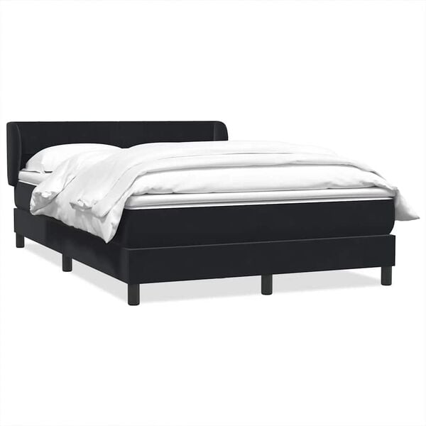 vidaXL Sommier &agrave; lattes de lit avec matelas noir 160x210 cm velours
