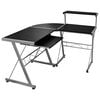 vidaXL Bureau d'ordinateur d'angle Noir 132x112x99cm Bois d'ing&eacute;nierie