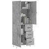 vidaXL Buffet haut Gris b&eacute;ton 69,5x34x180 cm Bois d'ing&eacute;nierie