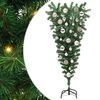 vidaXL Sapin de No&euml;l artificiel pr&eacute;-&eacute;clair&eacute; &agrave; l'envers avec ensemble de boules