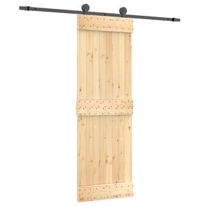 vidaXL Porte coulissante 70 x 210 cm Bois de pin massif (non trait&eacute;)