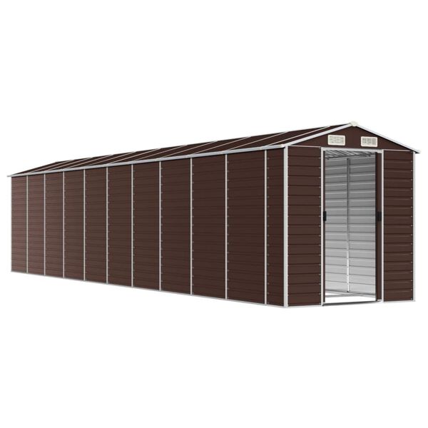 vidaXL Abri de jardin marron 191x895x198 cm acier galvanis&eacute;