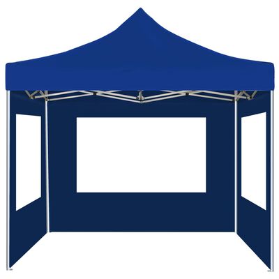 vidaXL Tente de réception pliable avec parois Aluminium 3 x 3 m Bleu