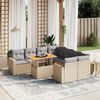 vidaXL Salon de jardin avec coussins 9 pcs beige r&eacute;sine tress&eacute;e