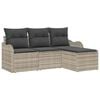 vidaXL Ensemble de canap&eacute; de jardin 4 pc Gris clair polyrotin