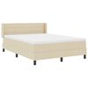 vidaXL Lit &agrave; ressorts avec matelas Cr&egrave;me 190 x 140 cm Polyester