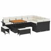 vidaXL Ensemble de canap&eacute; de jardin avec coussin 12 pcs Noir et Cr&egrave;me