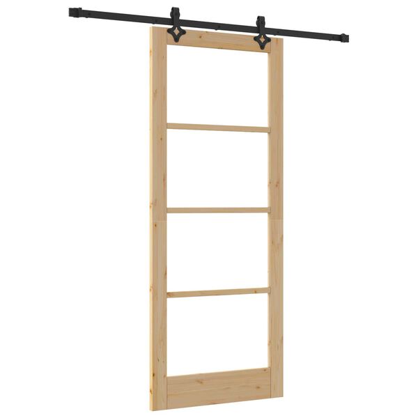vidaXL Porte coulissante ORKDAL Naturel et Noir 86 x 211 cm