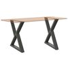 vidaXL Pieds de table &agrave; manger 2 pi&egrave;ces Anthracite 70 x (72-73,3) cm Acier