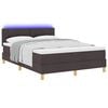 vidaXL Lit &agrave; ressort LED avec matelas Marron fonc&eacute; 140 x 200 cm tissu