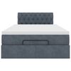 vidaXL Lit ottoman avec matelas gris fonc&eacute; 120x190 cm velours