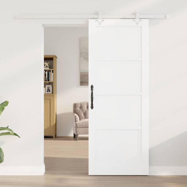 vidaXL Porte coulissante Blanc 78 x 202 cm Pin massif