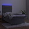 vidaXL Sommier &agrave; lattes de lit avec matelas LED Gris clair 100x200 cm