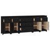 vidaXL Buffet Noir 230x35x80 cm Bois massif de pin