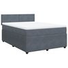 vidaXL Sommier &agrave; lattes de lit et matelas Gris fonc&eacute; 140x200cm Velours