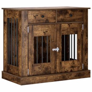 vidaXL Meuble de cage pour chien Ch&ecirc;ne fum&eacute; 90 x 47,5 x 80 cm