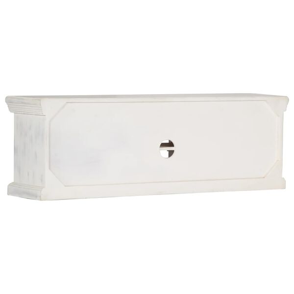 vidaXL Meuble TV Blanc 120x30x40 cm Bois massif de manguier