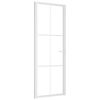 vidaXL Porte int&eacute;rieure 76x201,5 cm Blanc Verre ESG et aluminium