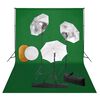vidaXL Kit de studio photo avec lampes toile de fond et r&eacute;flecteur