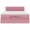 vidaXL Cadre de lit ottoman avec matelas rose 140x190 cm velours